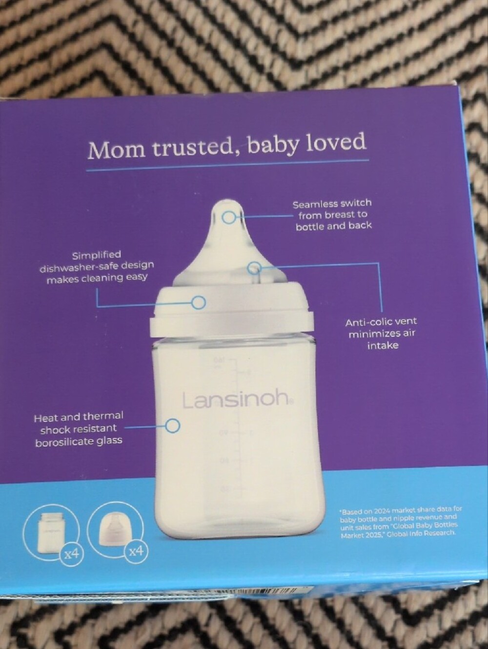 Lansinoh NaturalWave Glass Bottles - Picture 2 of 3